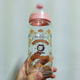 【二手奶瓶】小獅王 simba 蘿蔓晶鑽玻璃奶瓶系列 寬口玻璃奶瓶 270ml 8成新 便宜賣