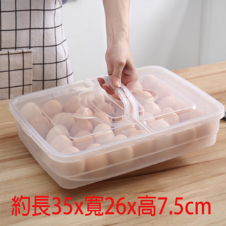 34格可手提帶蓋雞蛋鴨蛋分格收納盒 冰箱用放雞蛋保鮮盒 可疊加透明保鮮盒 塑膠雞蛋格【SV61198】BO雜貨