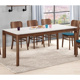 (企業)恩德詩床墊/傢俱-CM艾德嘉180cm(6尺)巖板餐桌 桌面12mm白色巖板 腳座全橡樛木 會議桌 開會桌
