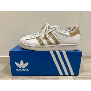 adidas superstar奶茶色/經典款/八成新/24cm/附鞋盒/女鞋