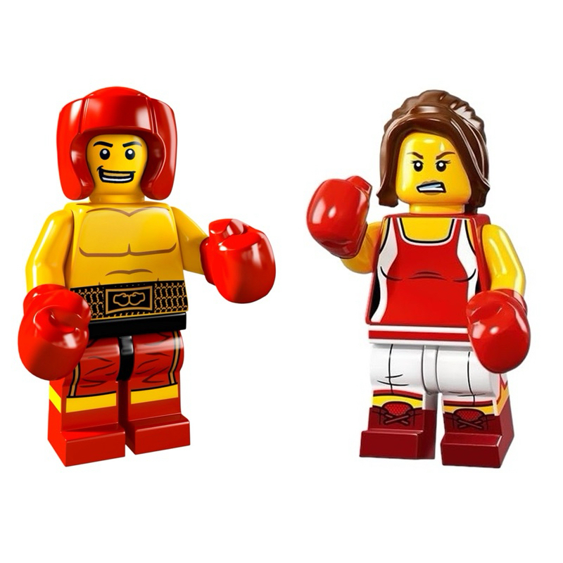 LEGO 樂高 人偶包 男拳擊手 + 女拳擊手 兩隻 boxer 全新品 , 16代 71013 5代 8805 拳擊人