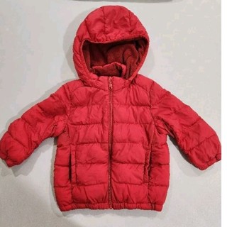 二手現貨 Uniqlo 女童 紅色連帽羽絨外套 帽可拆( 90cms ) 美國代購
