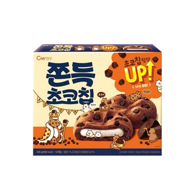 CW 可可豆風味麻糬餅 韓國零食 餅乾 巧克力豆
