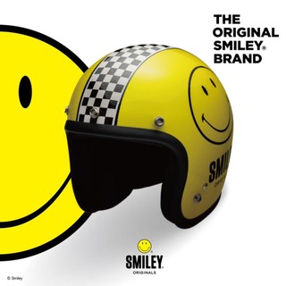 【MOONEYES】 Gallop x SMILEY HELMET 黃色笑臉 聯名款 3/4 半罩安全帽 黃色