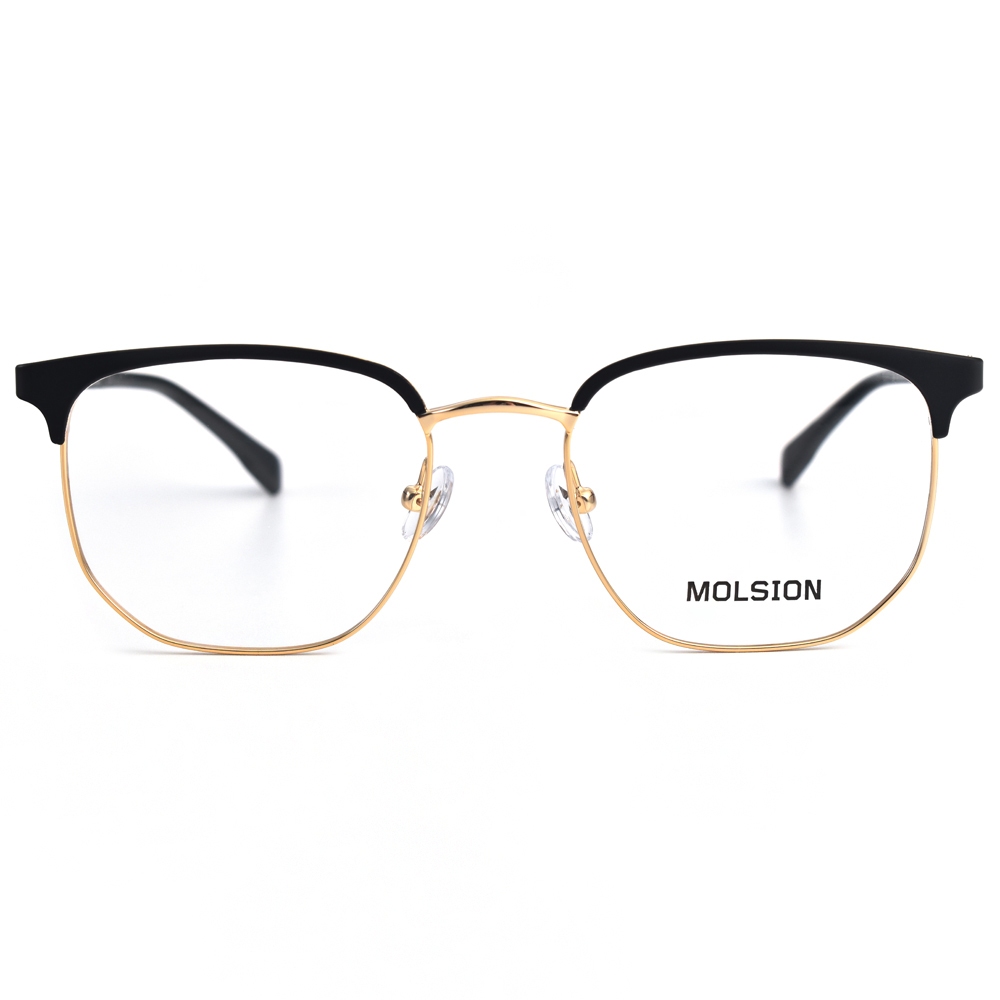 MOLSION 光學眼鏡 MJ7272 B12 斯文多邊眉框 - 金橘眼鏡