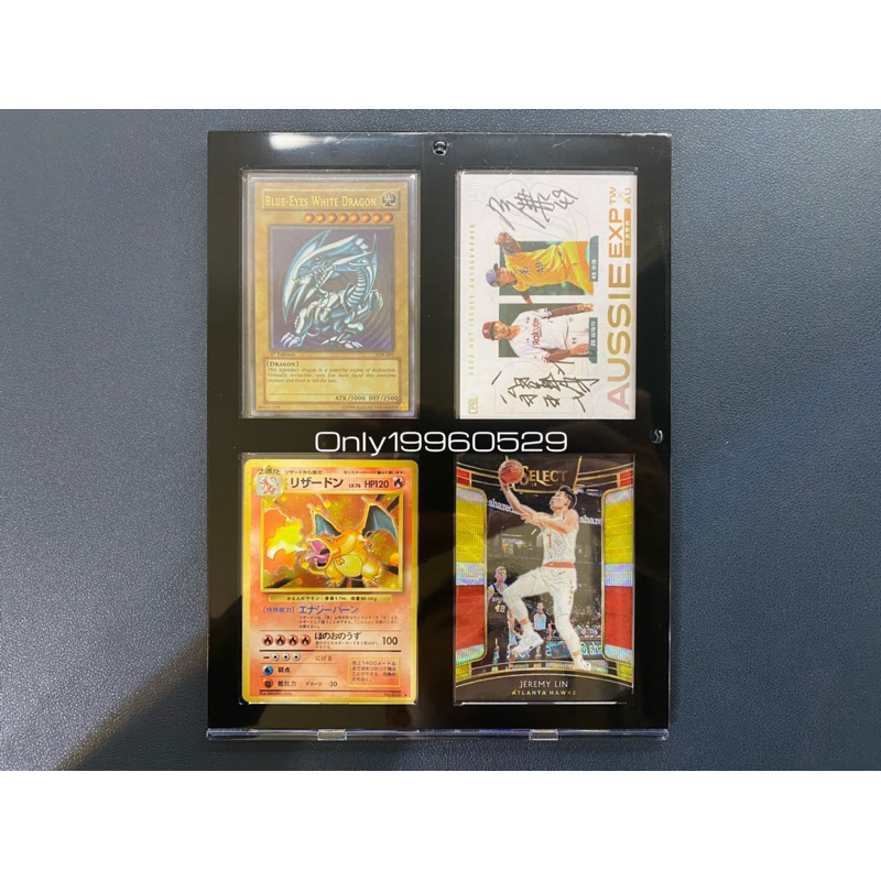 四連 四格 壓克力殼 展示殼 卡磚 展示磚 黑框 新版 雙面 磁鐵 遊戲王 寶可夢 球員卡 MLB NBA 專用