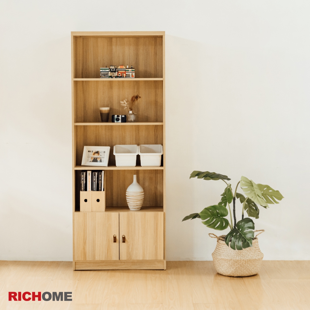 RICHOME 福利品 BO-396 格麗塔五層雙門置物櫃 E1板 美背 防潑水 書櫃 收納櫃 置物櫃 展示櫃 玄關櫃