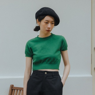 CACO-小包袖短版針織衫(三色)-女【H2CO118】