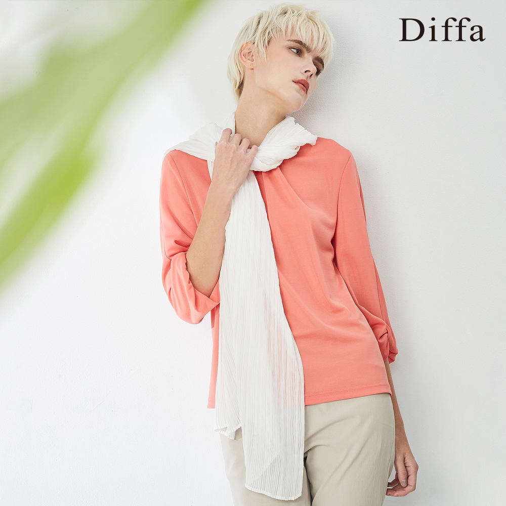 【Diffa】氣質美型袖子打褶上衣4768-8101