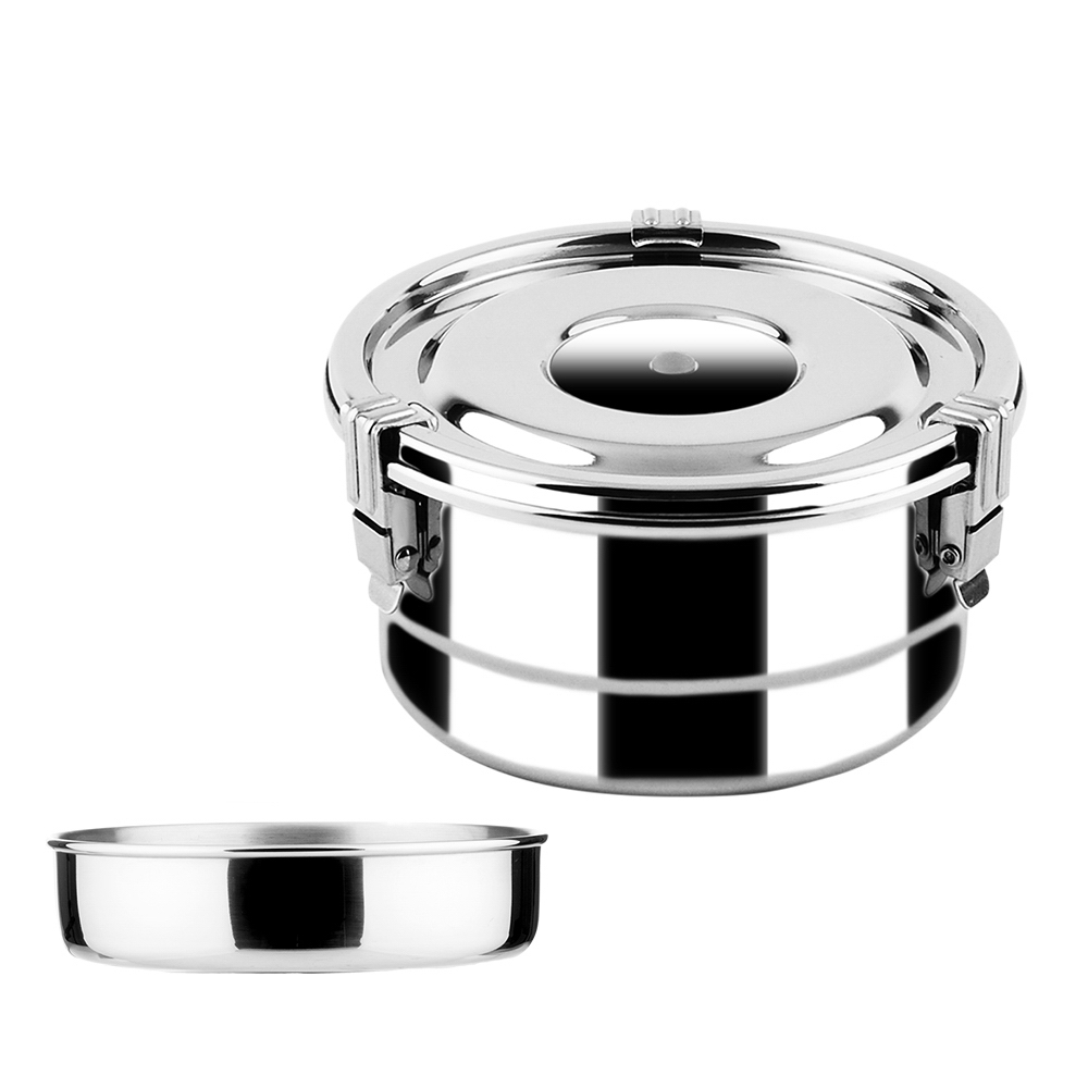 【潔豹】12CM 康潔雙層密封餐盒 600CC【304不銹鋼 便當盒 防漏 防溢】