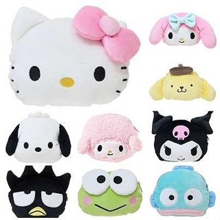 ♥小玫瑰日本精品♥ HelloKitty 美樂蒂 酷洛米 大耳狗 布丁狗 帕恰狗 人魚漢頓 絨毛造型零錢包 ~ 3