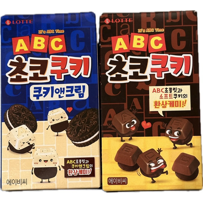 （即期）韓國 樂天 LOTTE ABC鍵盤造型巧克力可可餅乾（香草風味43g、巧克力風味50g)