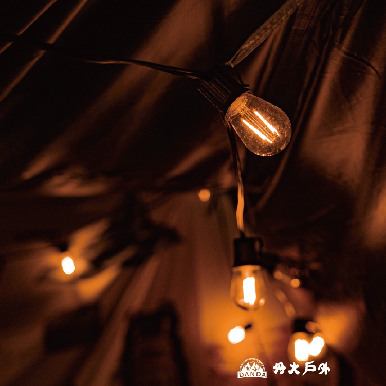 丹大戶外S14 LED 天幕美學 燈串 7.6米15顆燈泡(塑膠殼)A014防水/陽台燈/咖啡廳/露營燈
