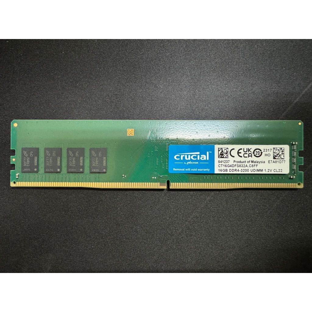 【Micron美光】crucial 16G DDR4-3200 單支 記憶體 桌上型記憶體 終身保固 $700