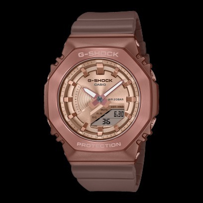 []錶子$行頭[] CASIO 卡西歐 G-SHOCK 八角形 古銅棕 金屬錶殼 (GM-S2100BR-5A)