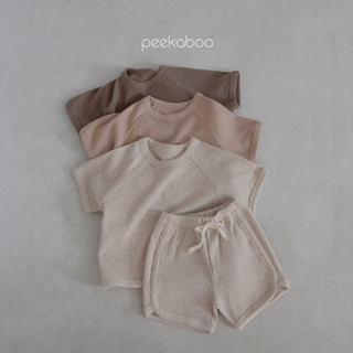 peekaboo 華夫格兒童套裝｜男童套裝 韓國童裝 女童套裝 兒童 寶寶衣服 嬰兒衣服 兒童睡衣 兒童衣服