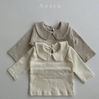 Aosta 柔軟小圓領上衣《現貨》｜兒童上衣 寶寶上衣 女童男童 嬰兒衣服 寶寶衣服 小孩衣服 韓國童裝