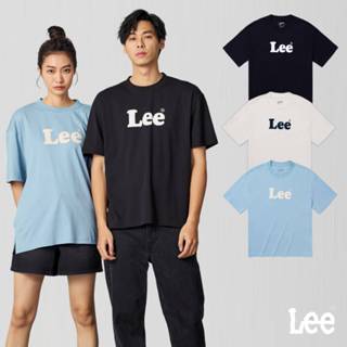 Lee 男女適穿 水柔棉 LOGO寬鬆短袖T恤 灰白 天藍 黑色 LB402055