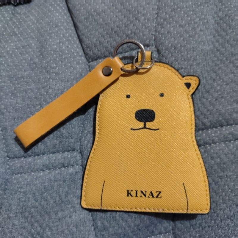 極新 專櫃品牌 KINAZ 防刮皮革卡夾/名片夾 附贈真皮提帶