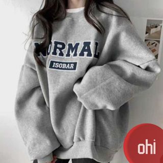 【ohi】『熱銷中』灰色無帽圓領大學T 女寬鬆中長款 韓版加絨刷毛 慵懶風長袖上衣(GTD175)