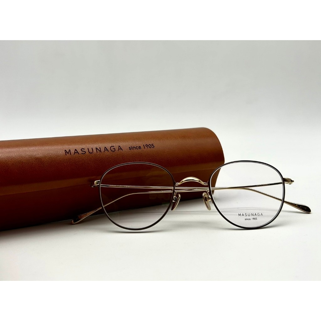 ✅🏆百年經典 🏆[檸檬眼鏡] MASUNAGA GMS-396BT+ #113 G/BR 棕色純鈦鏡架