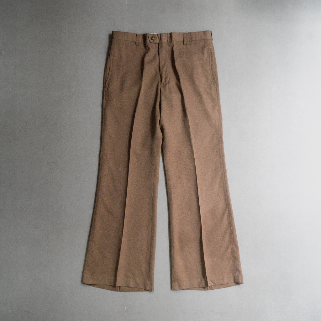 《白木11》 70S LEVIS PANATELA BELL SLACKS 美國製 咖啡色 高腰 靴型 喇叭褲 長褲