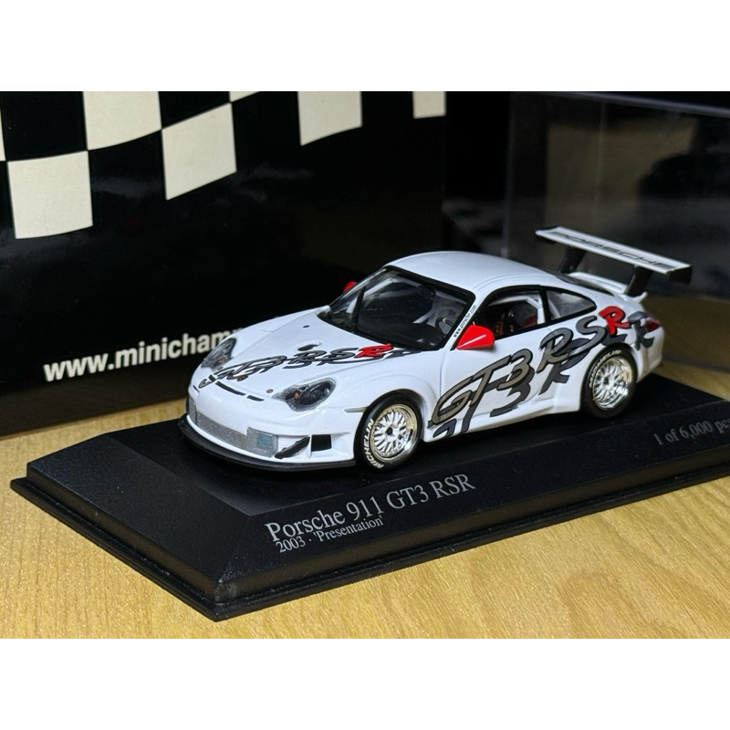 福利品 MINICHAMPS 1/43 PORSCHE 911 GT3 RSR 2003 996 保時捷 盒損 1:43