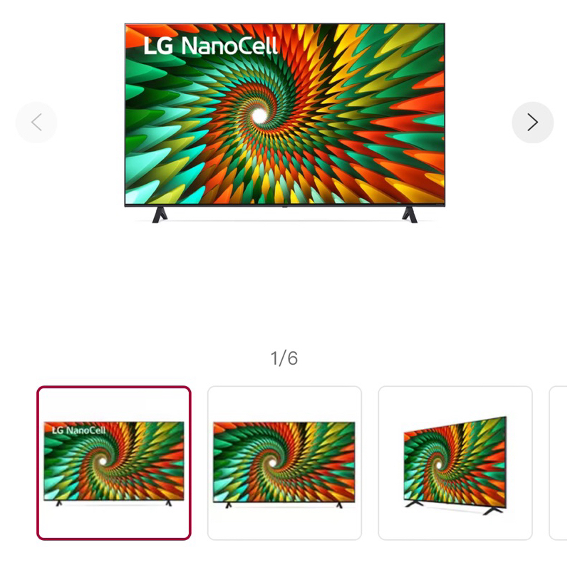 雙北免運 LG NanoCell 一奈米 4K AI 語音物聯網智慧電視/65吋 (可壁掛) / 65NANO77SRA