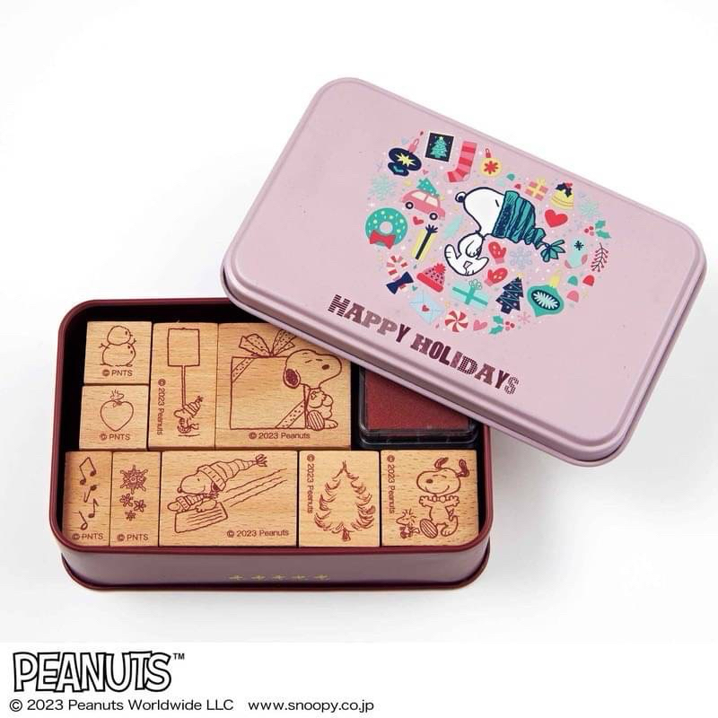 日本～SNOOPY史努比DIY卡片製作 印章鐵盒組