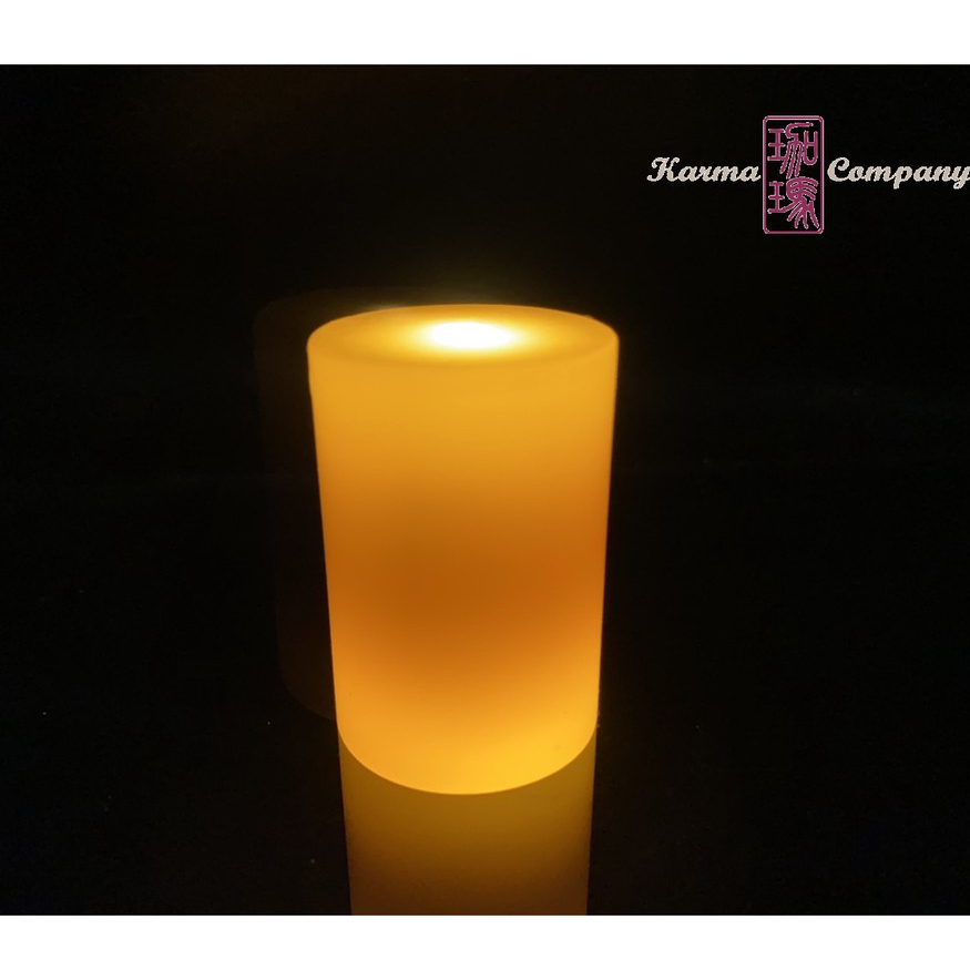 珈瑪-14小時LED蠟燭燈-中型*1粒(USB充電附電源線)-淡橘色LED純蠟蠟燭防水電子蠟燭燈佛燈充電式蠟燭充電蠟燭