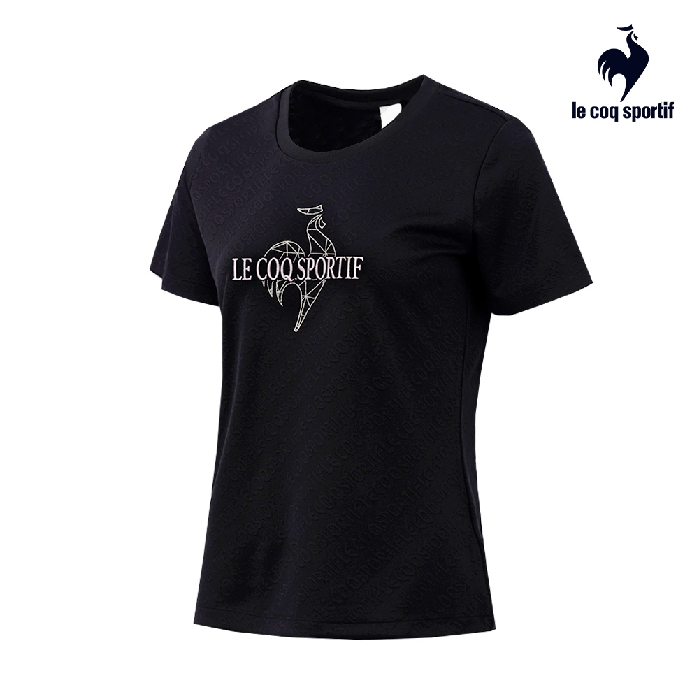 【LE COQ SPORTIF 法國公雞】運動TRAINING短袖T恤-女款-黑色-LWT22602