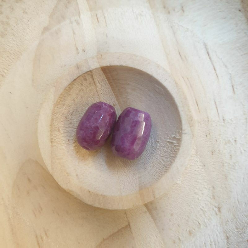 《阿紫水晶》天然紅寶石無燒橢圓鑽切散珠