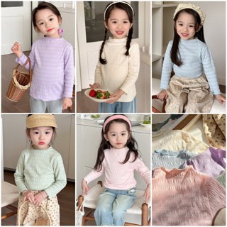 現貨90-140 女童上衣 2402ka011 現貨童裝 女童長袖上衣 女童內搭衣服 女大童童裝 女大童上衣 韓國童裝