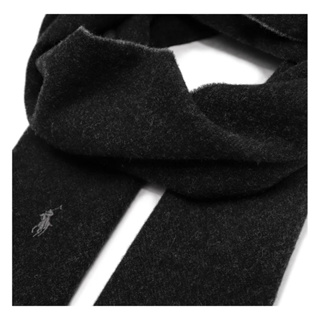 Polo Ralph Lauren 炭灰/黑雙色羊毛圍巾