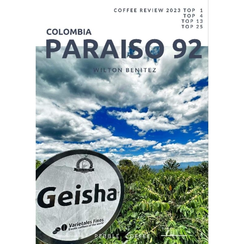 哥倫比亞 天堂92莊園 藝伎 厭氧發酵處理 P06 生豆