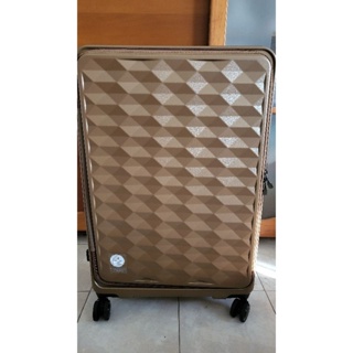 LAMADA 28吋咖啡金 前開式可擴充行李箱-送透明套