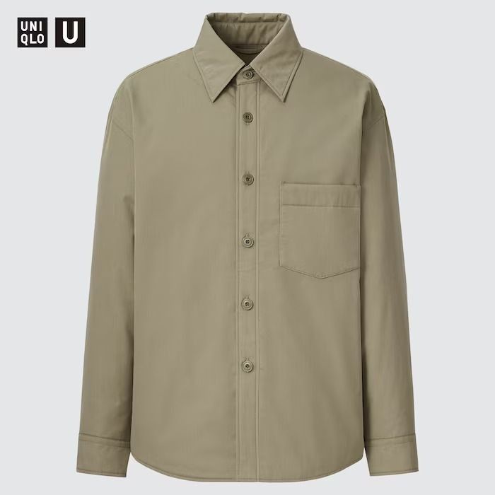 全新品 🇯🇵 日本購入 Uniqlo U 男裝 U PADDED 襯衫式外套 卡其綠