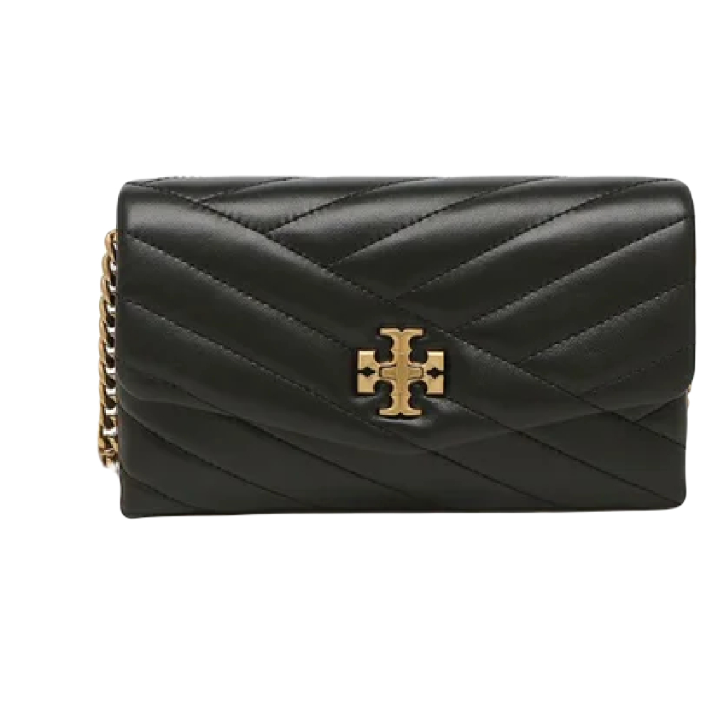 【鋇拉國際】TORY BURCH 女款 KIRA CHEVRON 斜紋單肩斜挎包/鍊包 黑色 歐洲代購 台北實體工作室