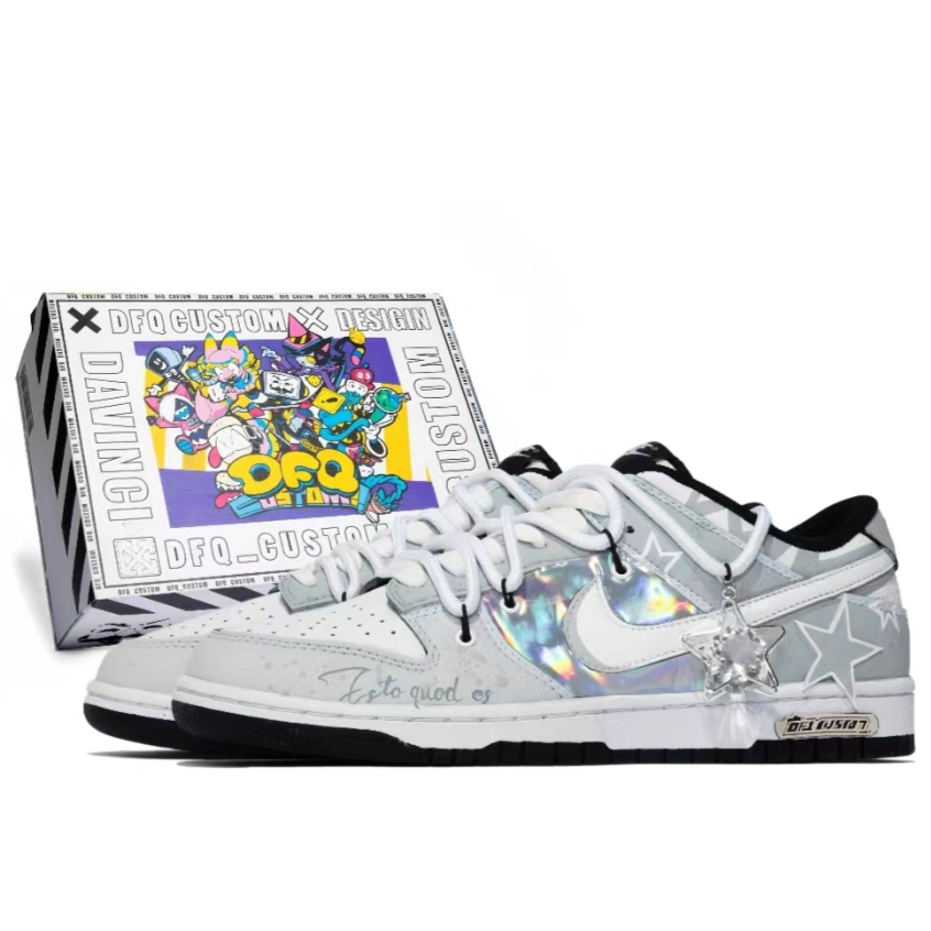 MS▪Nike Dunk Low Retro 星星 鐳射 白灰藍 休閒鞋 DD1391-100 梦压星河 S-BOX