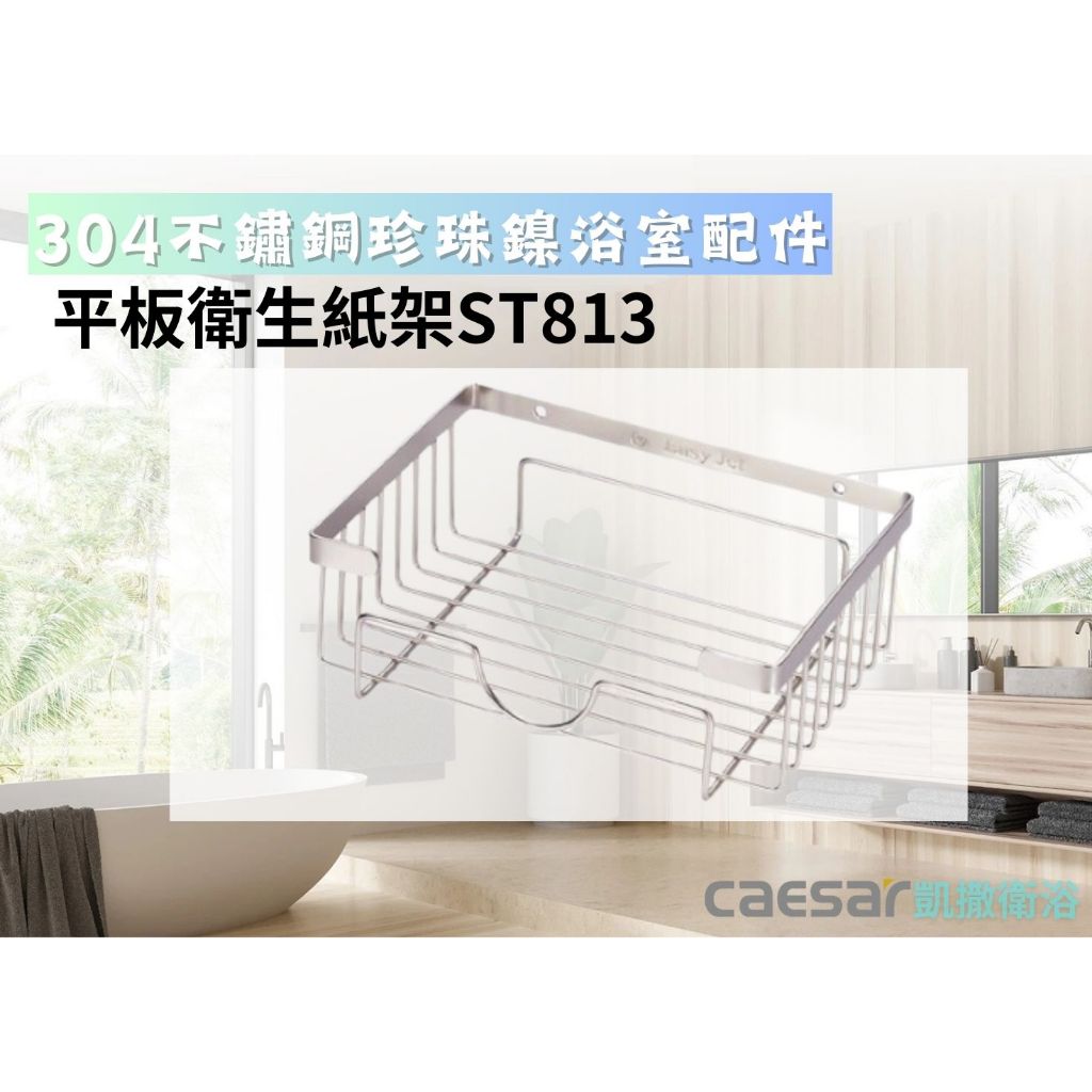 【文成】凱撒衛浴-平板衛生紙架ST813(不鏽鋼珍珠鎳浴室配件)240*180*85mm