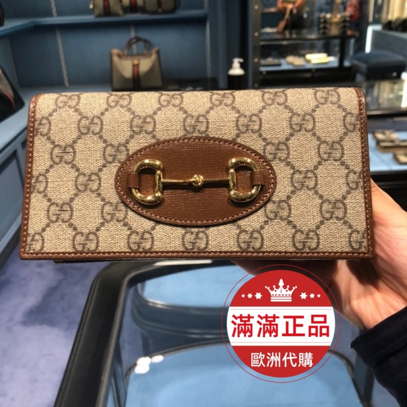 滿滿正品歐洲代購 專櫃商品GUCCI 621892古馳 1955 WOC棕色 馬銜扣 馬鞍包 鏈帶包 肩背包斜背包二手