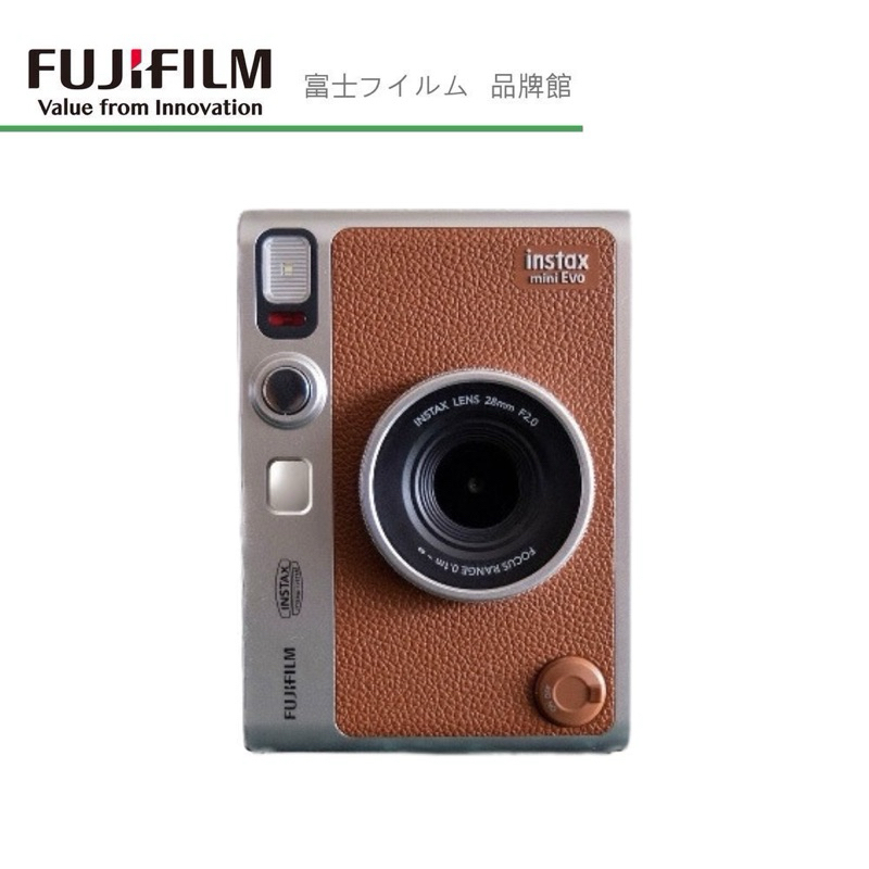 （二手99成新+原廠皮套）FUJIFILM 富士 instax mini Evo 拍立得棕色公司貨+原廠皮套