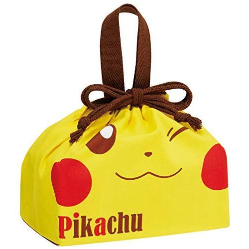 日本正品 日本製 束口 便當 提袋 寶可夢 神奇寶貝 皮卡丘 大臉 黃  便當袋 束口便當袋 束口提袋 餐袋 卡通餐袋