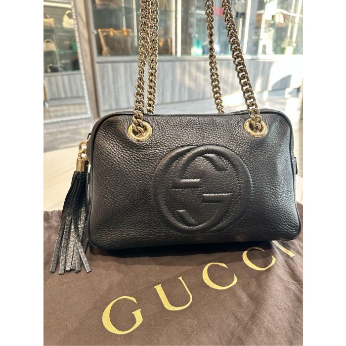 *SHIHNA名牌精品*GUCCI SOHO 流蘇肩背包