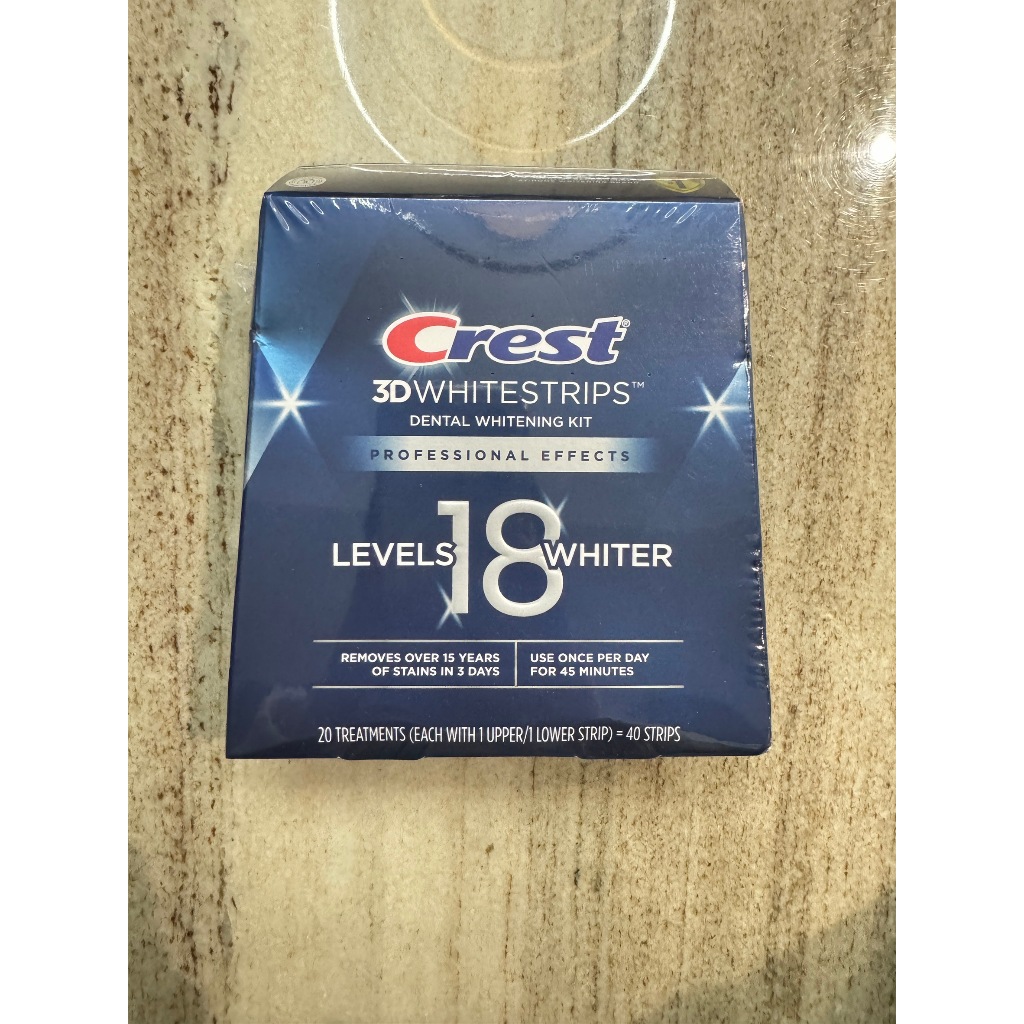 美國好市多購入 現貨 Crest 3DWhitestrips 牙齒美白貼片 20次療程