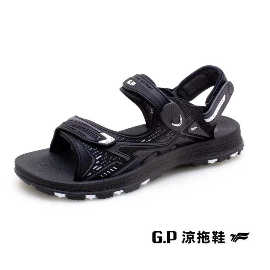 ［康美佳鞋城］G.P 【NewType】柔軟耐用涼拖鞋(G2386-10) 黑色/黑紅(SIZE:37-45)