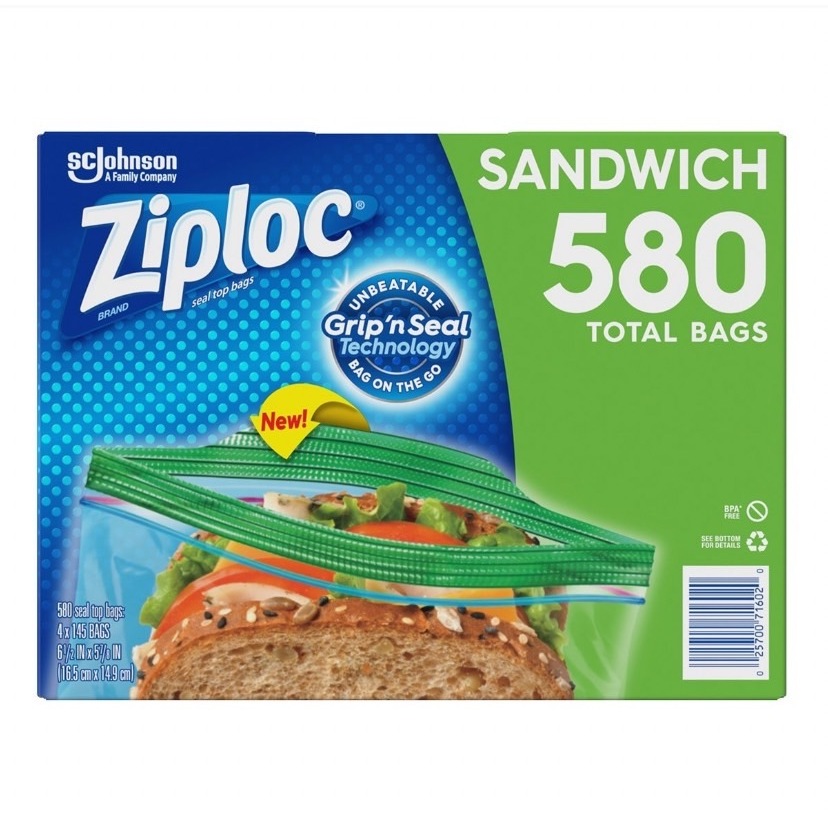 愛的小舖-Ziploc 可封式三明治保鮮袋 145入x 1盒