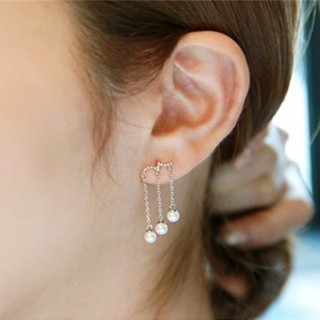 現貨 韓國玫瑰金耳環 韓國明星同款珍珠流蘇耳環耳針 飾品配件