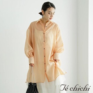 Te chichi 透明感蓬袖開衩長版襯衫(FC41L0H0480)