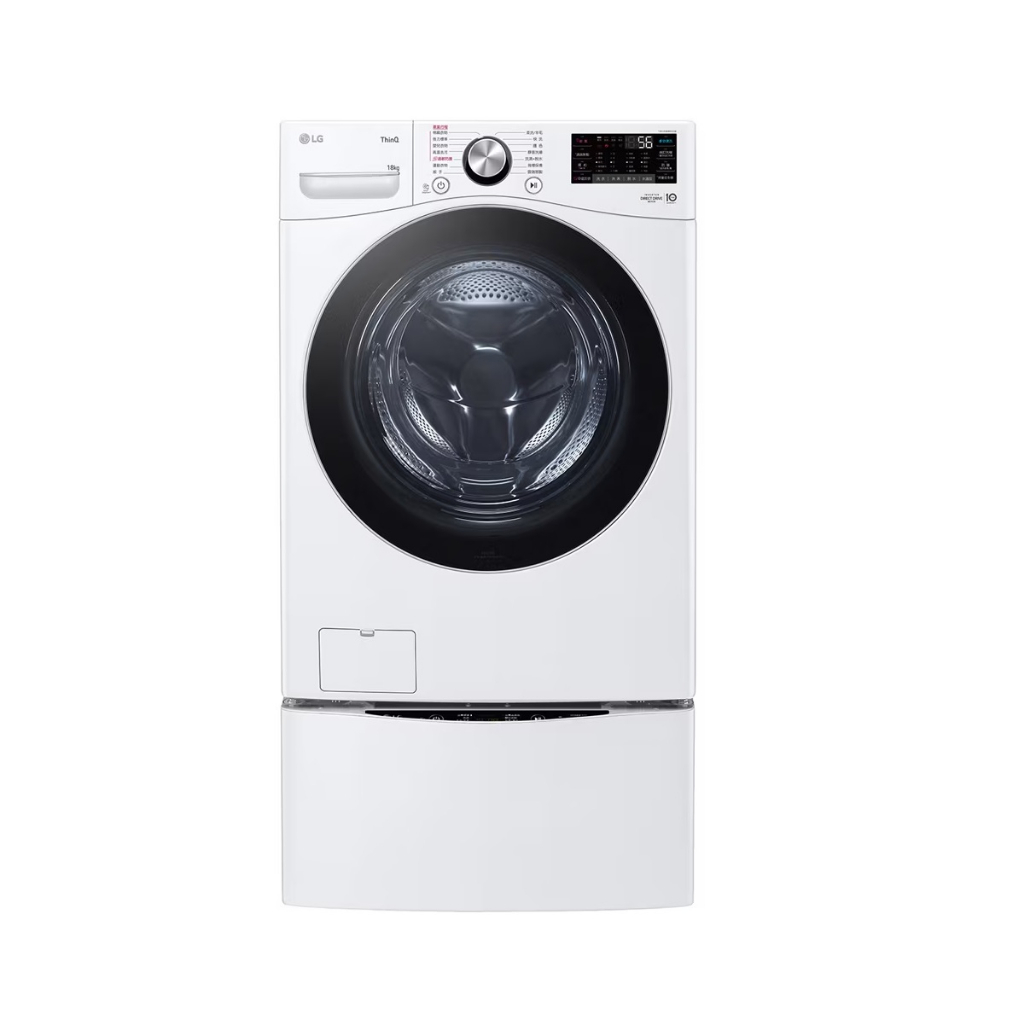 LG樂金 WD-S18VW+WT-D250HW (蒸洗脫)｜18公斤+2.5公斤洗衣容量